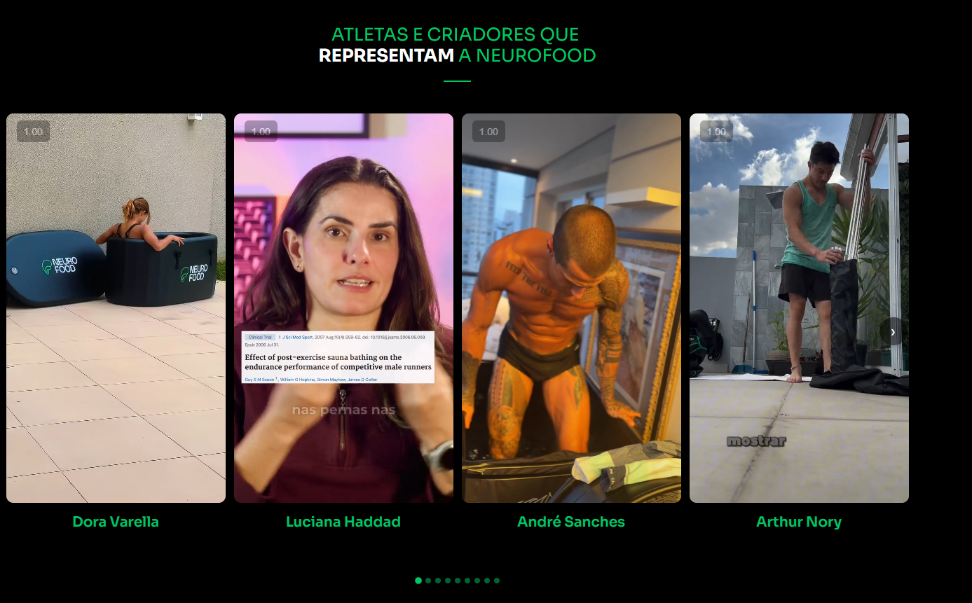 Neurofood — Atletas e criadores como prova social