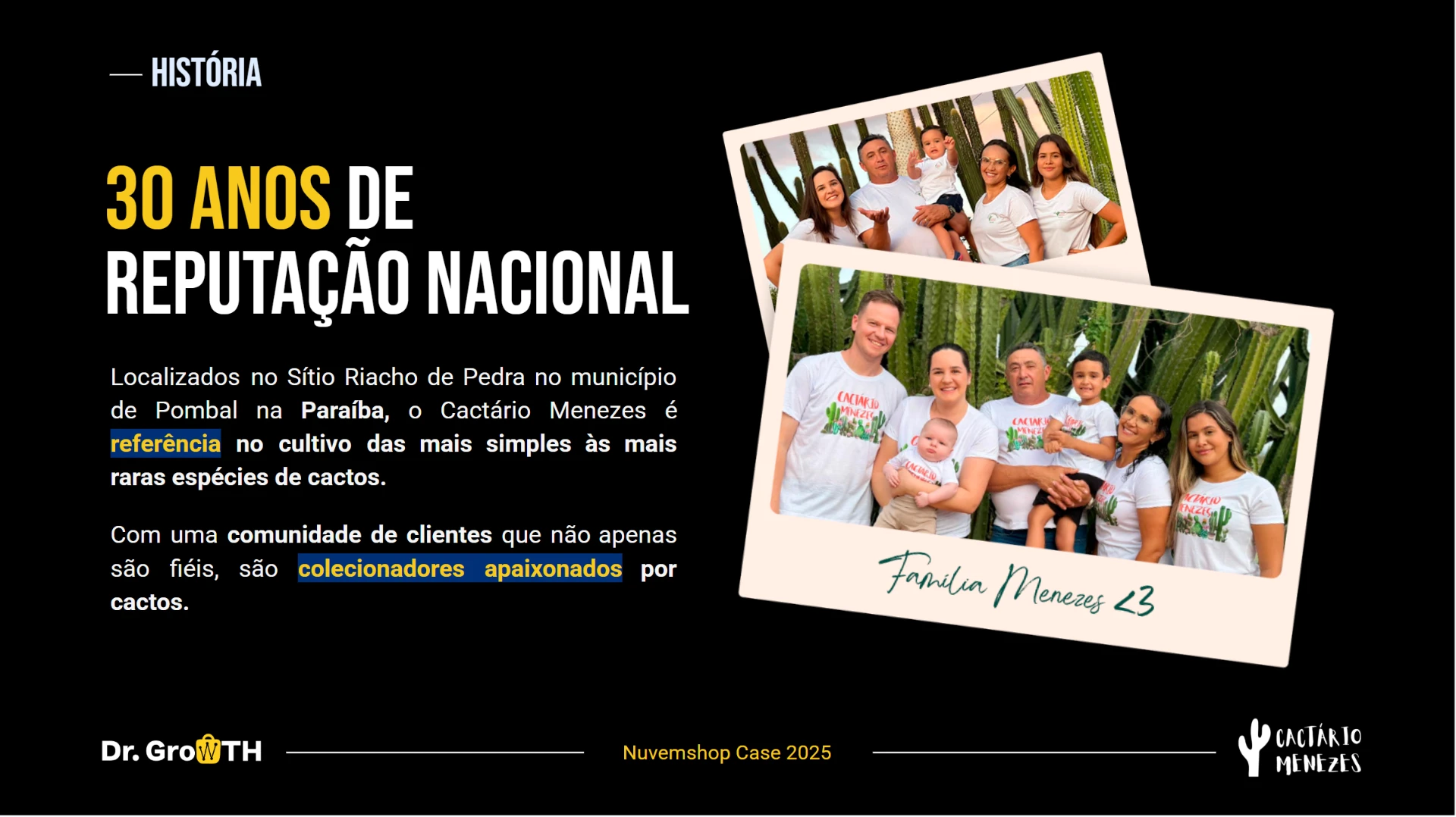 Família Menezes no cactário em Pombal, na Paraíba